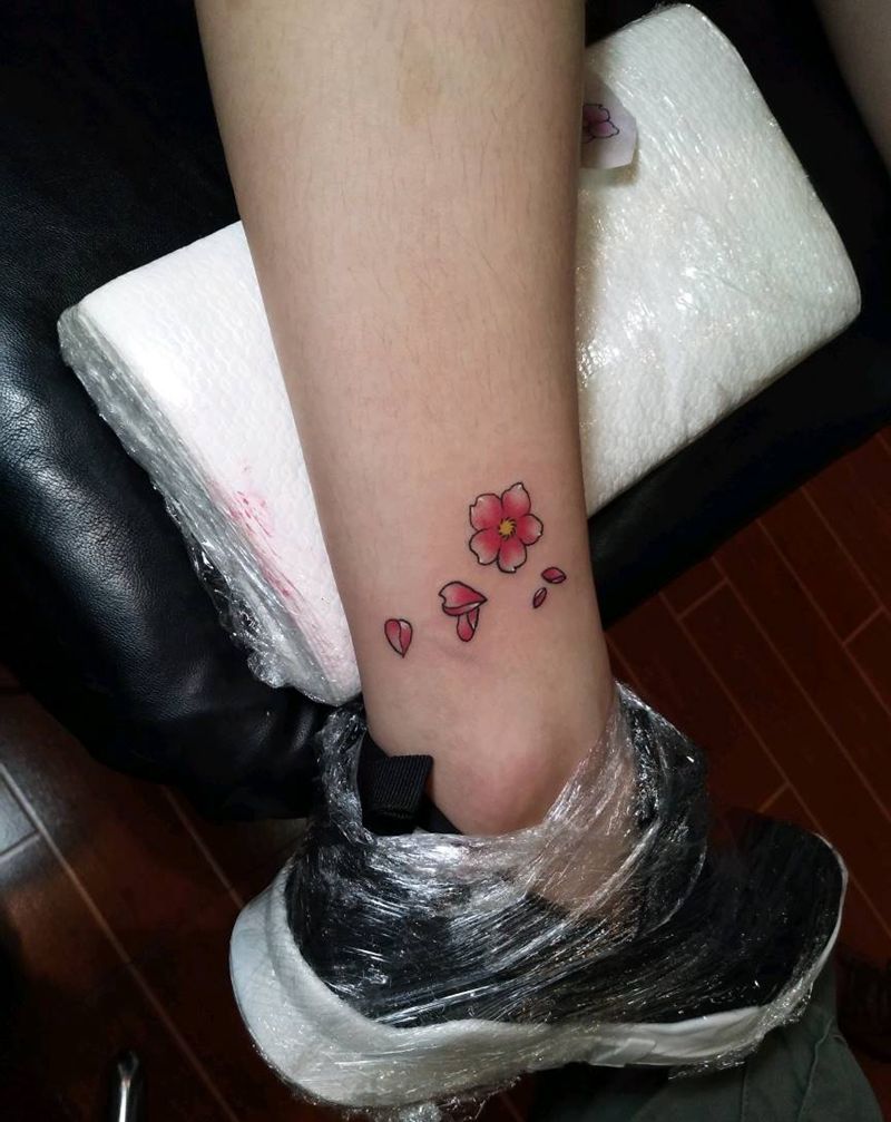 樱花小清新系列纹身图片