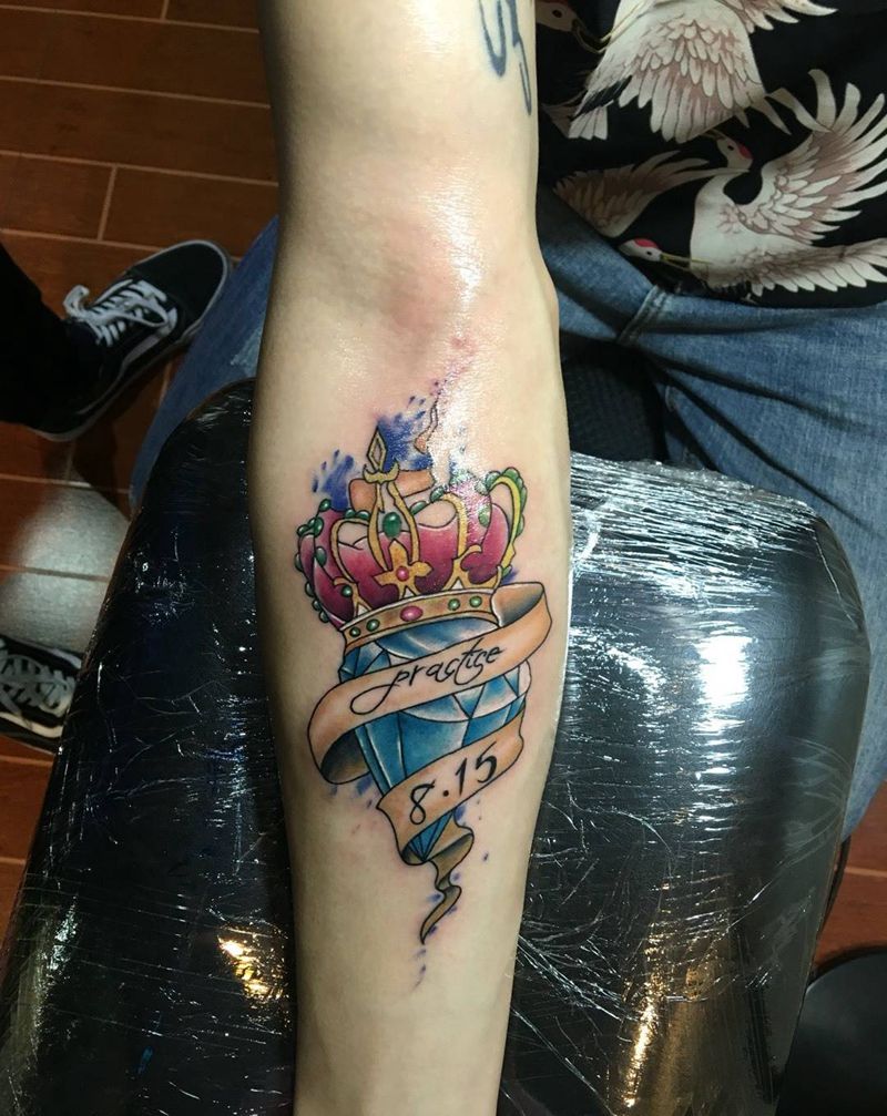 皇冠砖石纹身图片