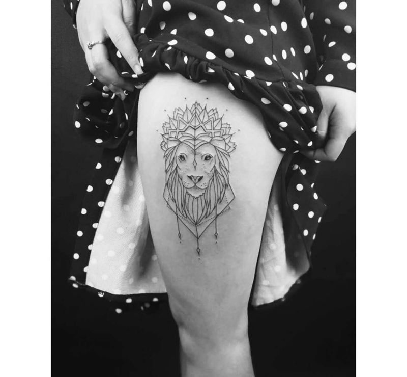 小狮子纹身图片