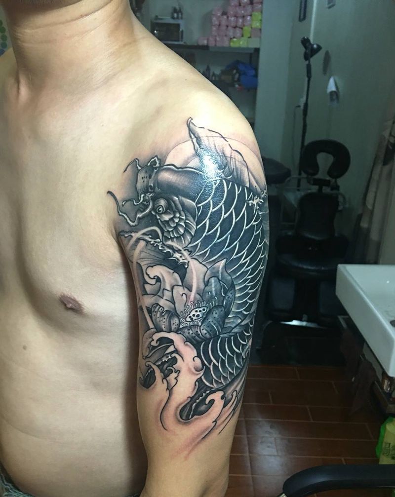 遮盖纹身图片_成品手臂传统动物纹身图案