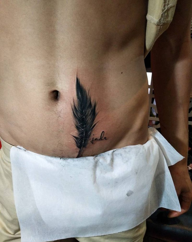 遮盖增生疤痕 羽毛纹身图片