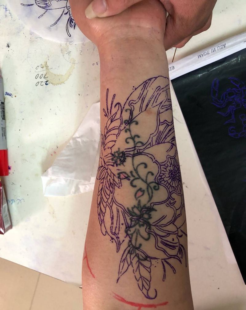 遮盖完工纹身图片