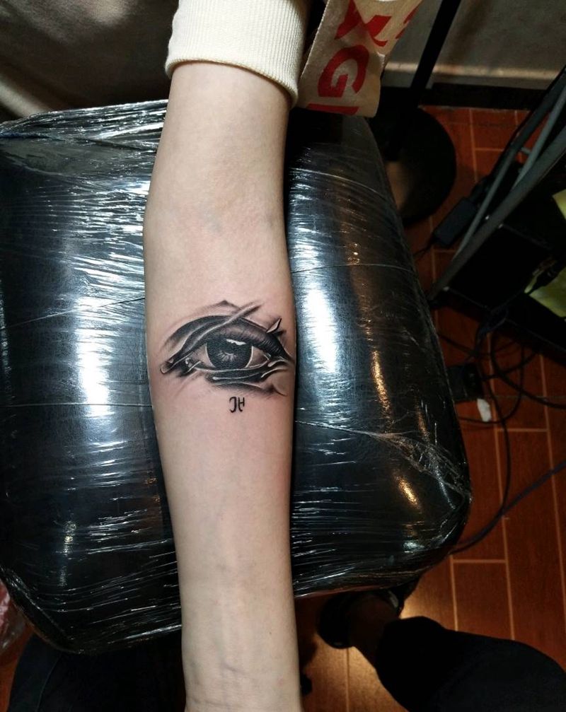 眼睛情侣纹身纹身图片