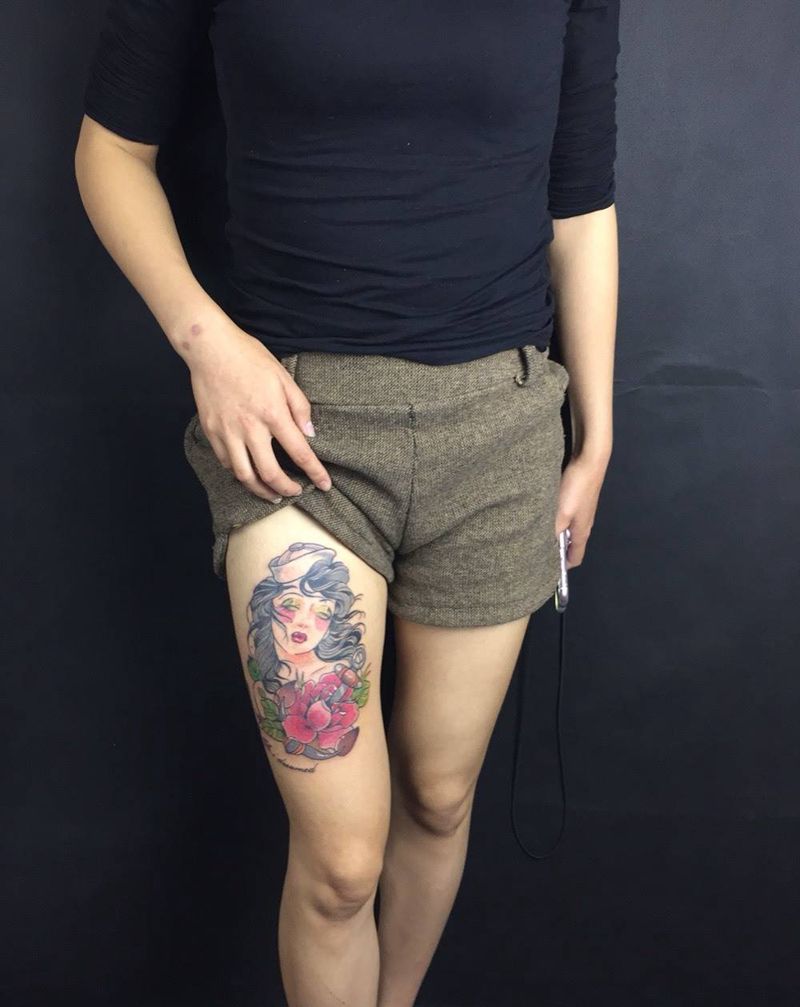 new schoo 妹纹身图片