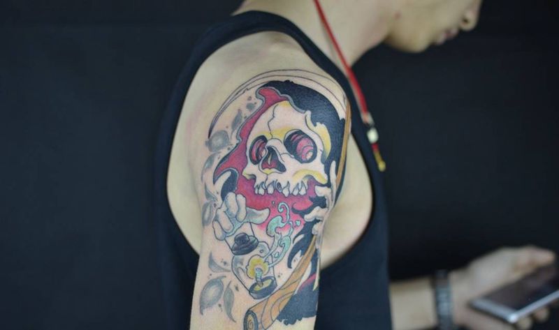 school 死神纹身图片