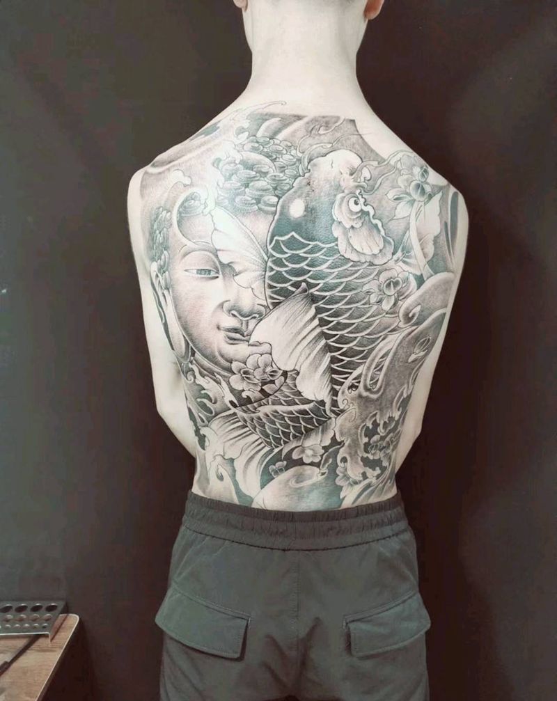 满背纹身图片_背部纹身图案