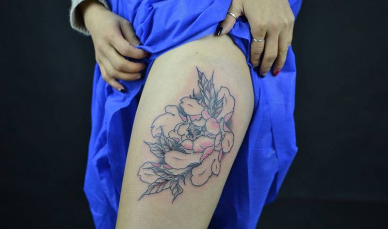 牡丹亭纹身图片