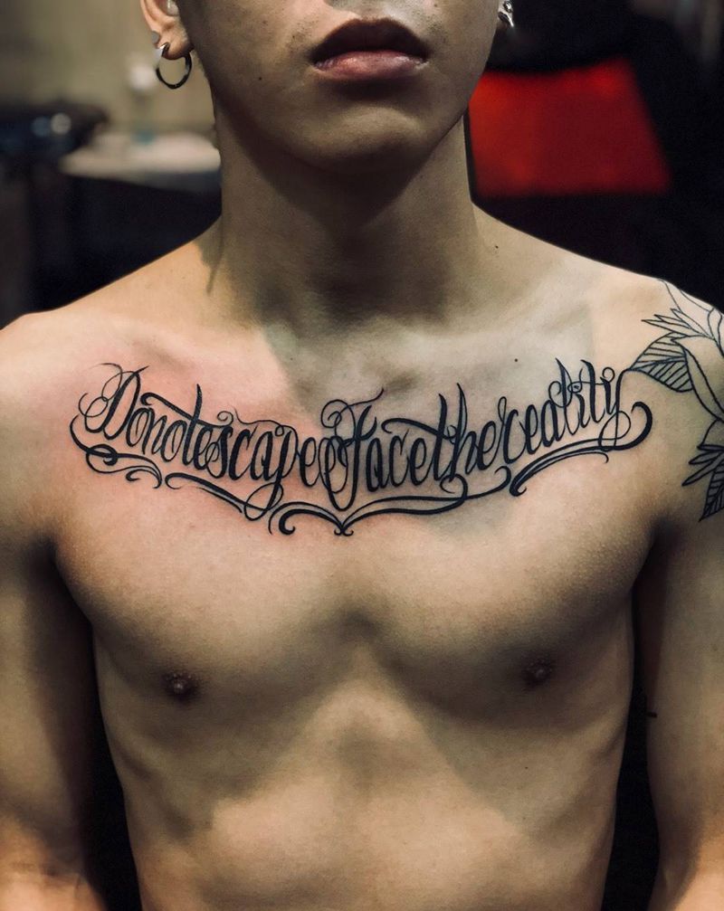 花体英文设计纹身图片