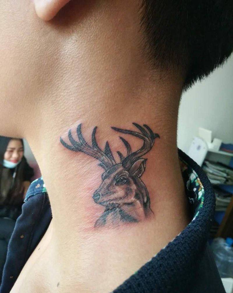 小作品纹身图片_成品手部颈部欧美清新纹身图案