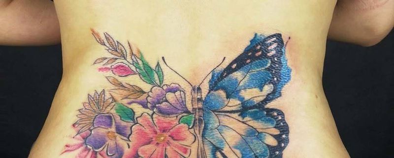 花蝴蝶纹身图片