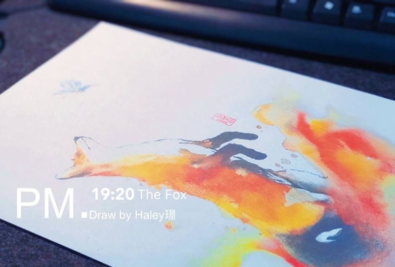 [盖图]水彩狐狸纹身图片_背部水彩遮盖纹身图案