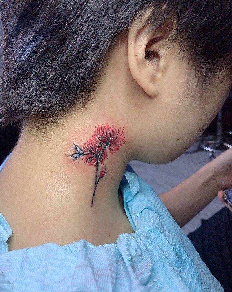 修改失败作品纹身图片_颈部纹身图案