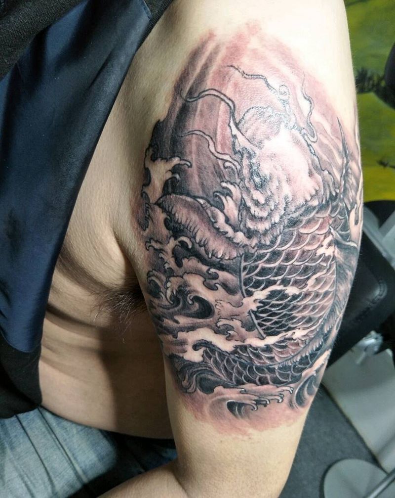 鲤鱼遮盖～纹身图片