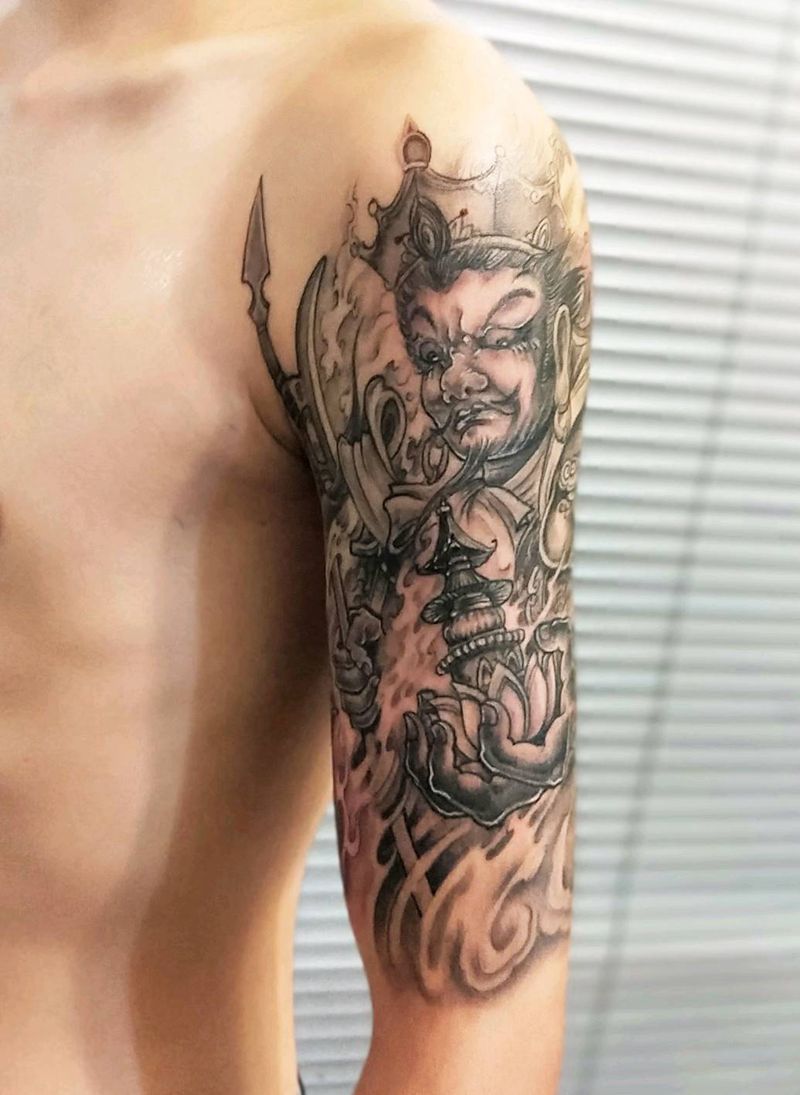 四大天王之张学友纹身图片_手臂新传统纹身图案