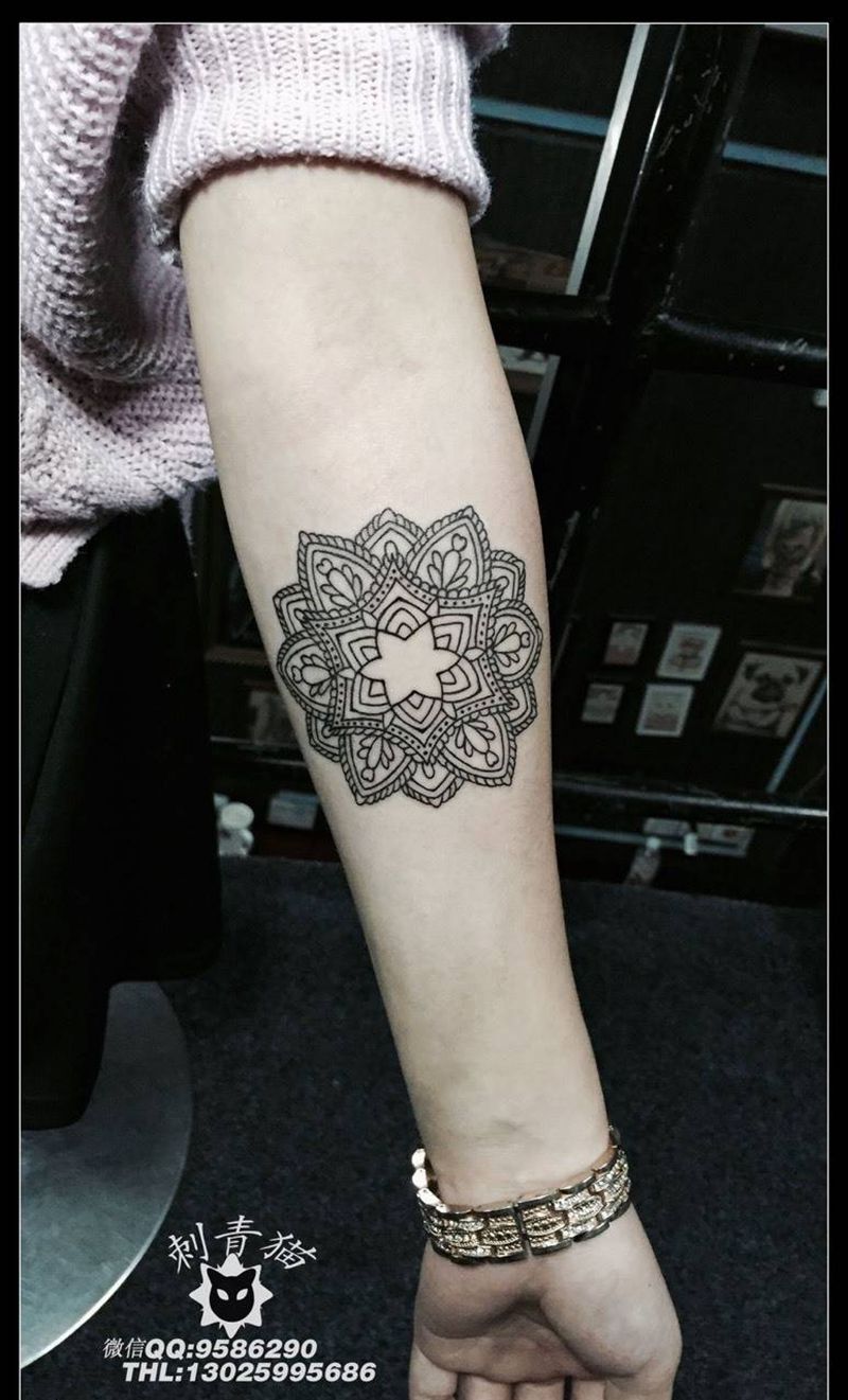 梵花纹身图片_成品手部手臂清新梵花纹身图案