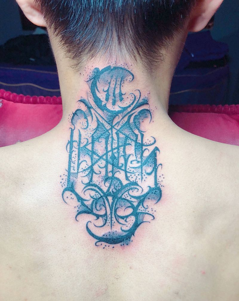 信仰，花体纹身图片