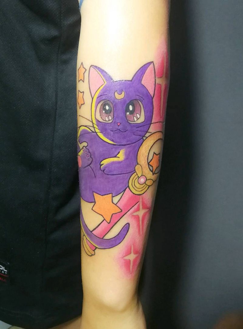 猫纹身图片_手臂猫纹身图案