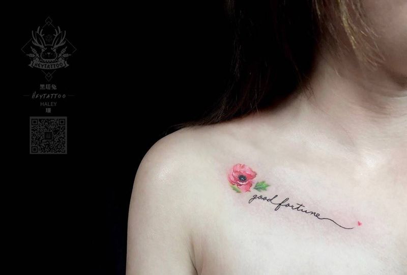 清新之Fa纹身图片_植物清新肩部成品纹身图案