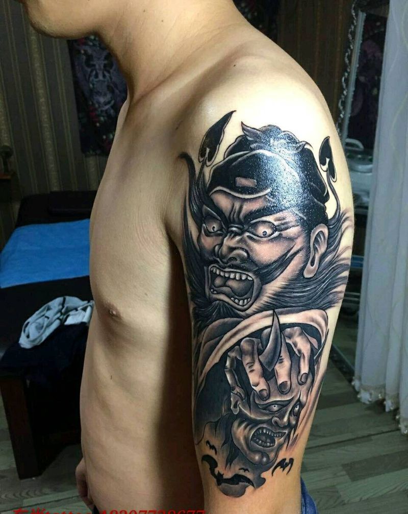 钟馗抓鬼纹身图片