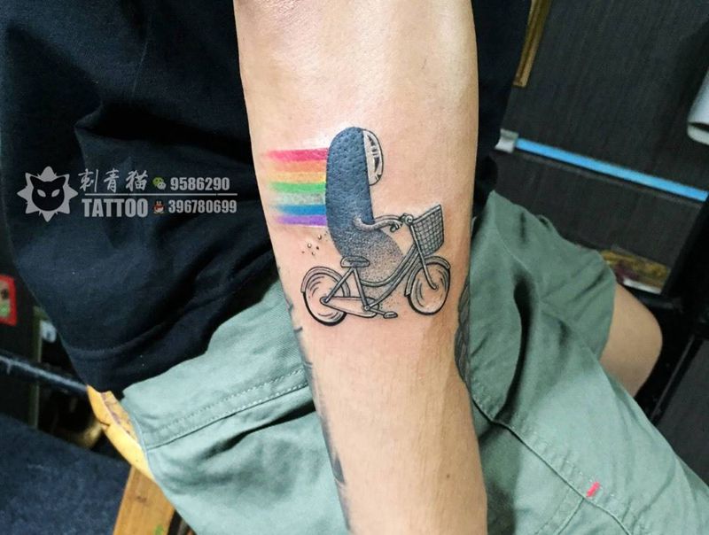 无脸男纹身图片_成品手臂欧美人物纹身图案