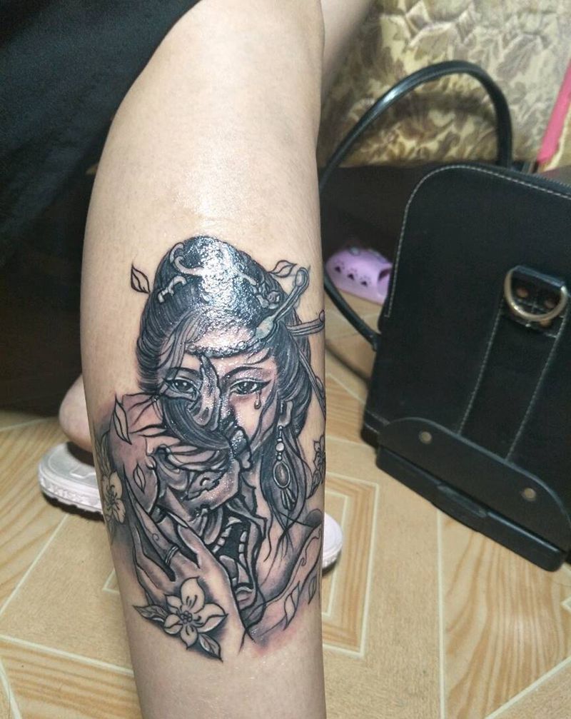 艺妓遮盖~纹身图片