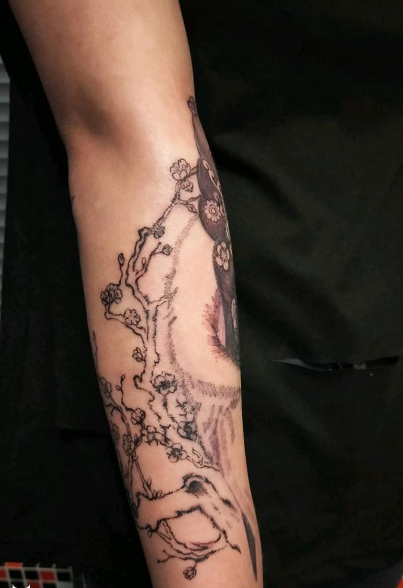 艺妓包小臂纹身图片_手臂新传统纹身图案