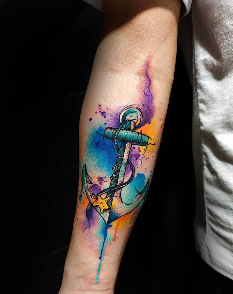 水彩小图纹身图片_手部水彩纹身图案