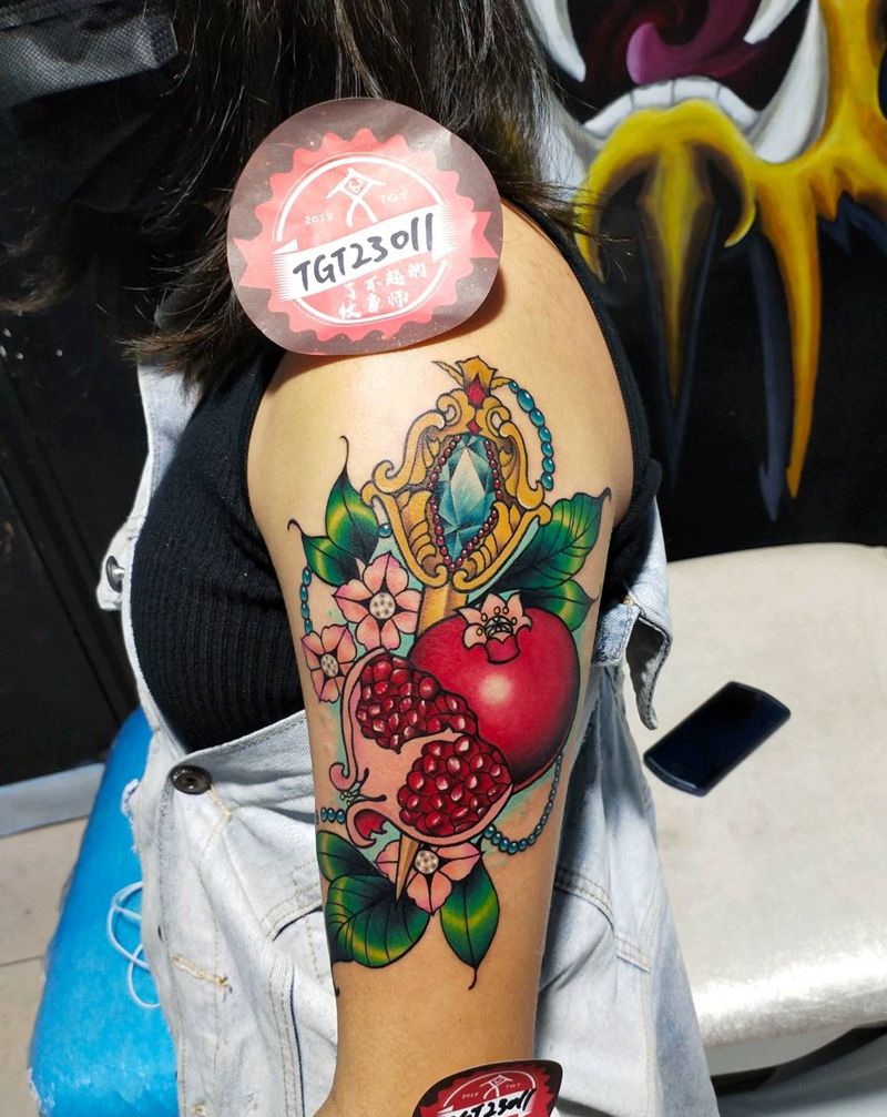 石榴纹身图片