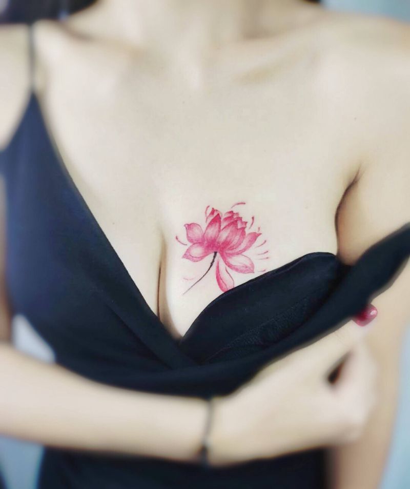 荷花纹身图片