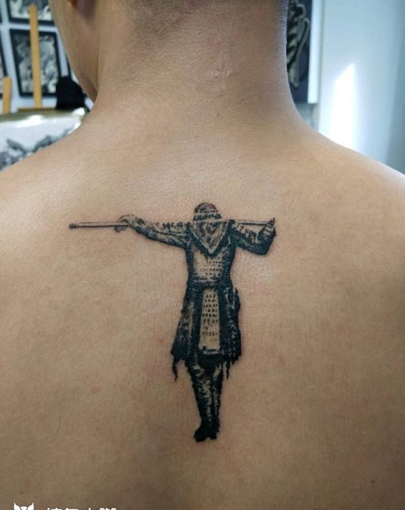 “即便成佛，吾命，亦不由天”纹身图片_肩部背部纹身图案