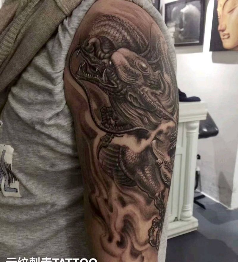 龙纹身图片_手臂纹身图案