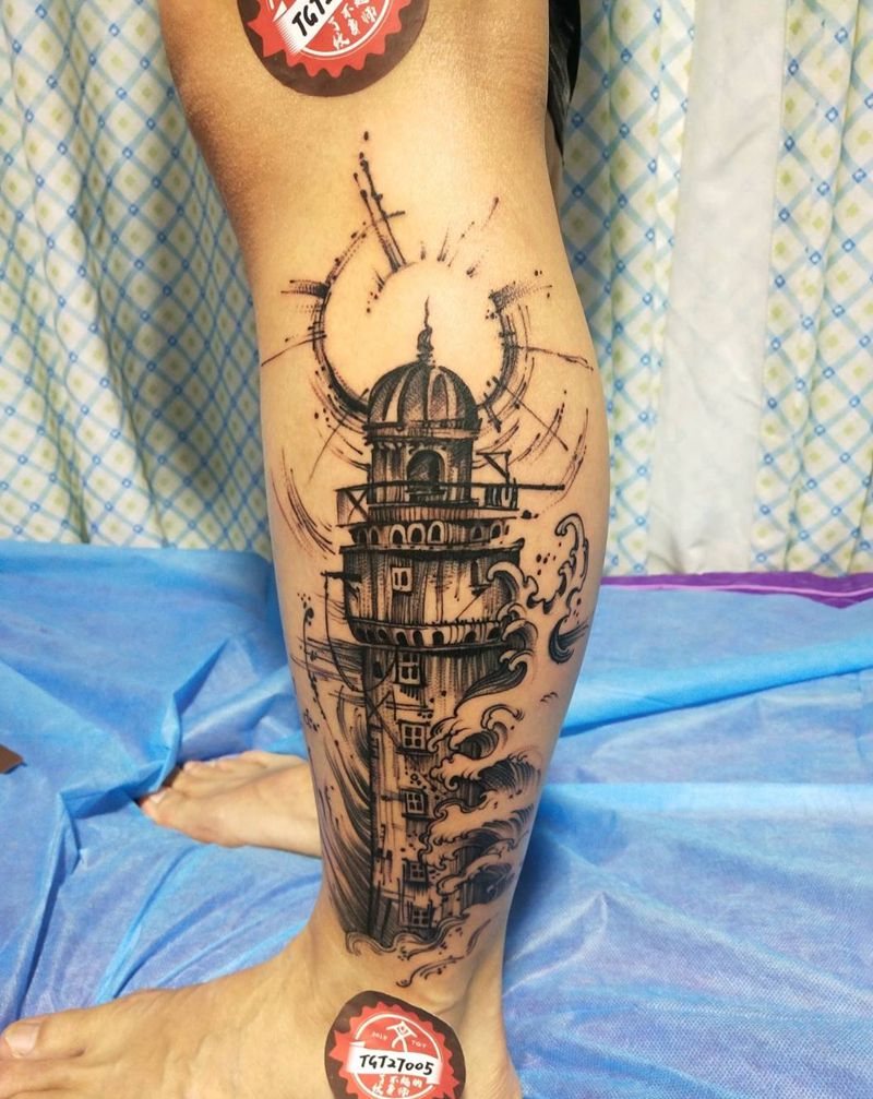 灯塔纹身图片