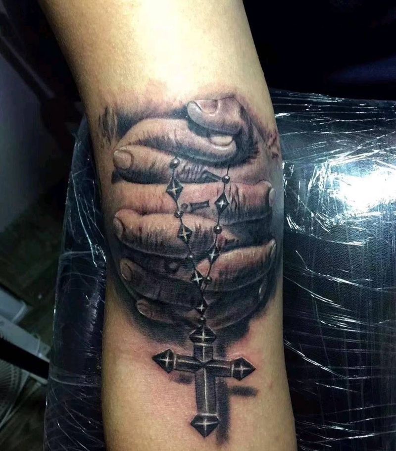 祈福纹身图片_手臂纹身图案