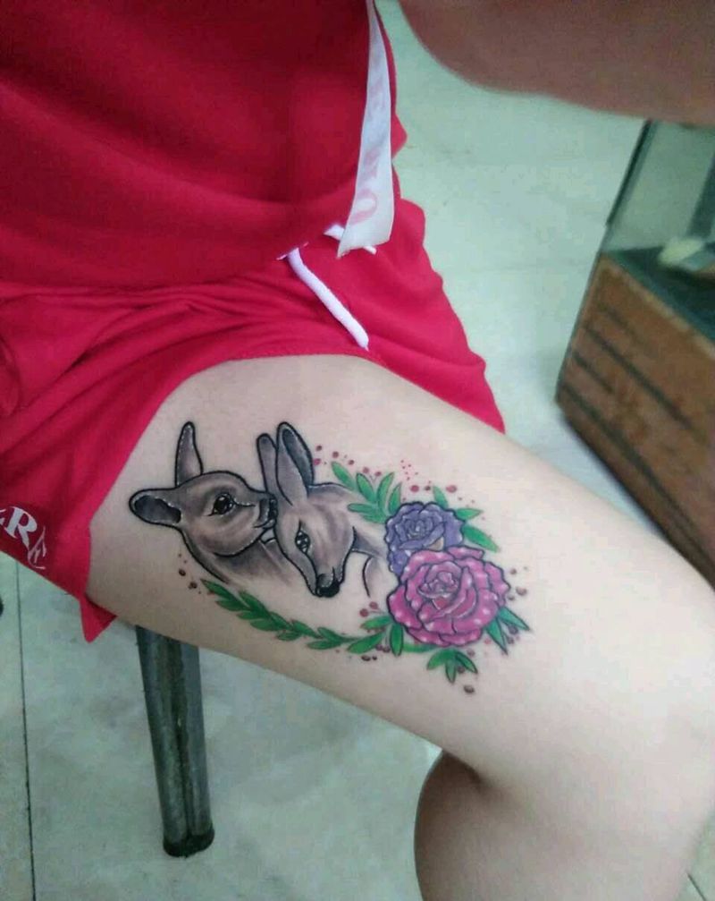 鹿～禄纹身图片