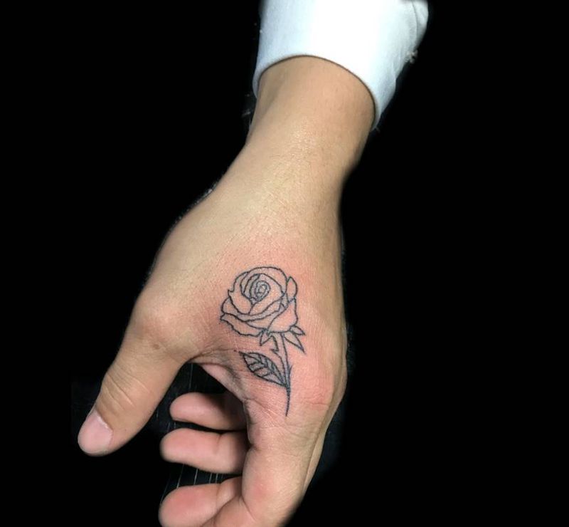 植物纹身图片_手部纹身图案