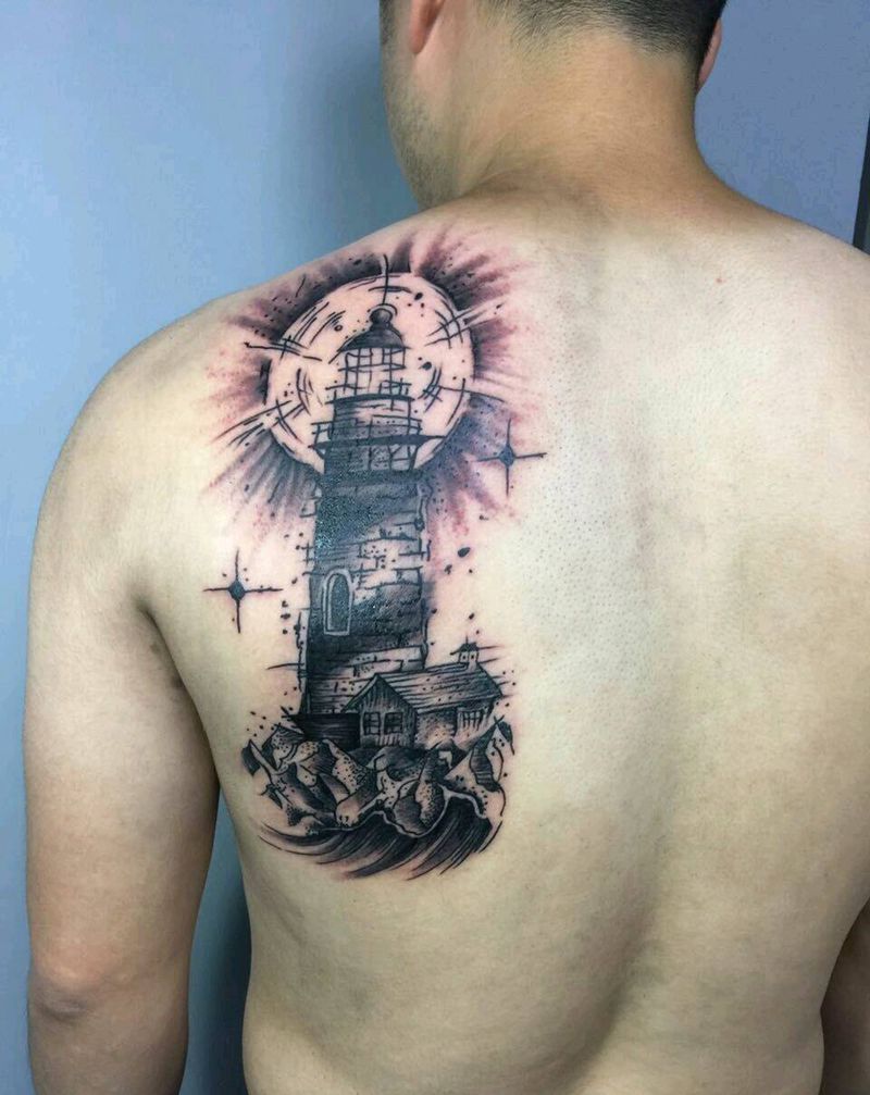 灯塔纹身图片