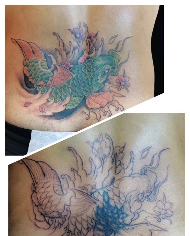 店里日常小图纹身图片_肩部背部新传统点刺纹身图案