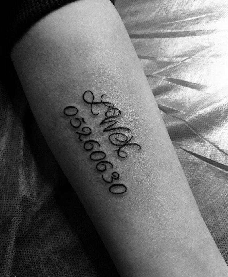 字母数字纹身图片