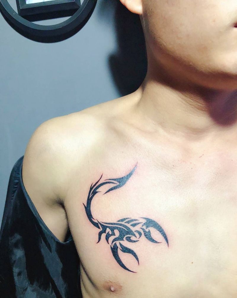 小图腾蝎子纹身图片