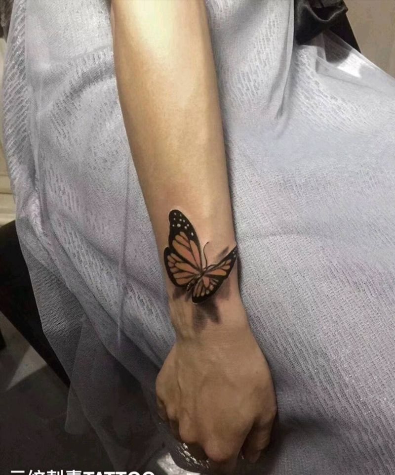 蝴蝶纹身图片_手臂纹身图案