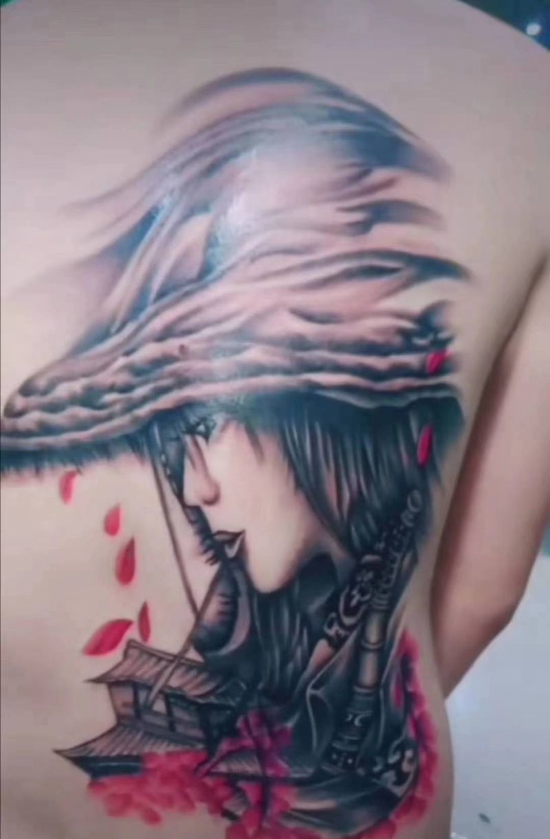 国风纹身图片_背部纹身图案