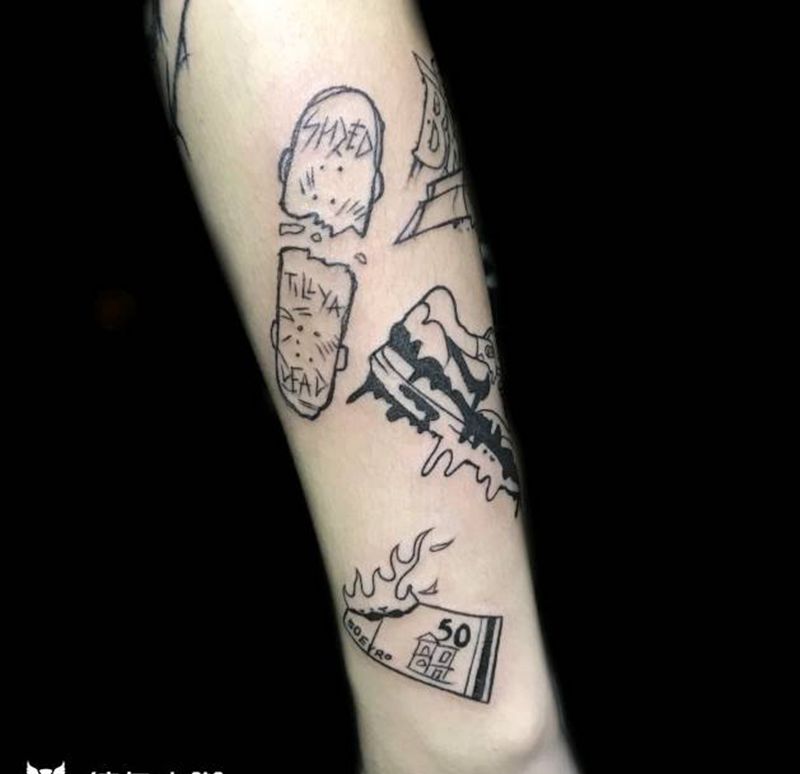 潮酷小纹身纹身图片_手臂纹身图案