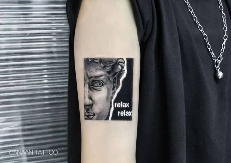 大卫纹身图片_欧美写实纹身图案