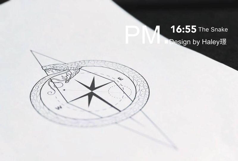 原创之衔尾蛇纹身图片_成品背部动物原创纹身图案