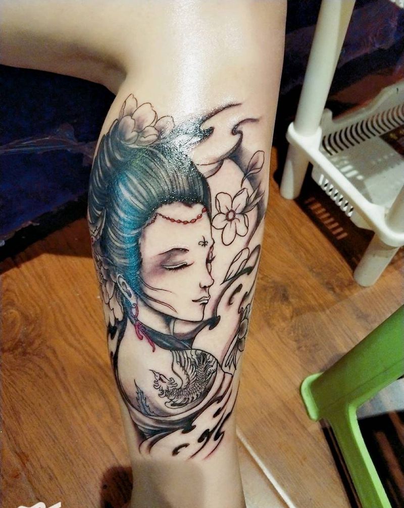 艺妓纹身图片