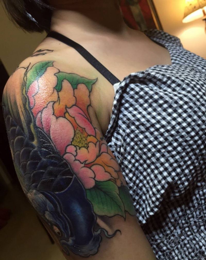 鲤鱼纹身 遮盖作品纹身图片