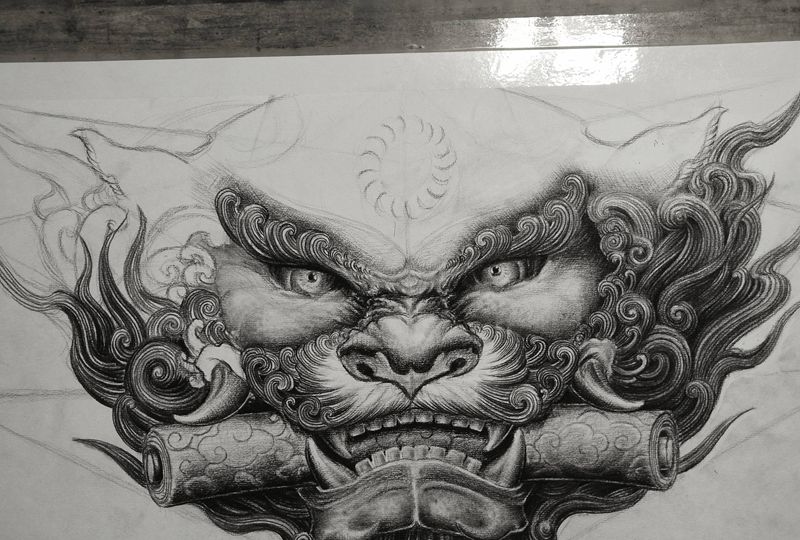 闲着也是闲着纹身图片_背部腰部纹身图案