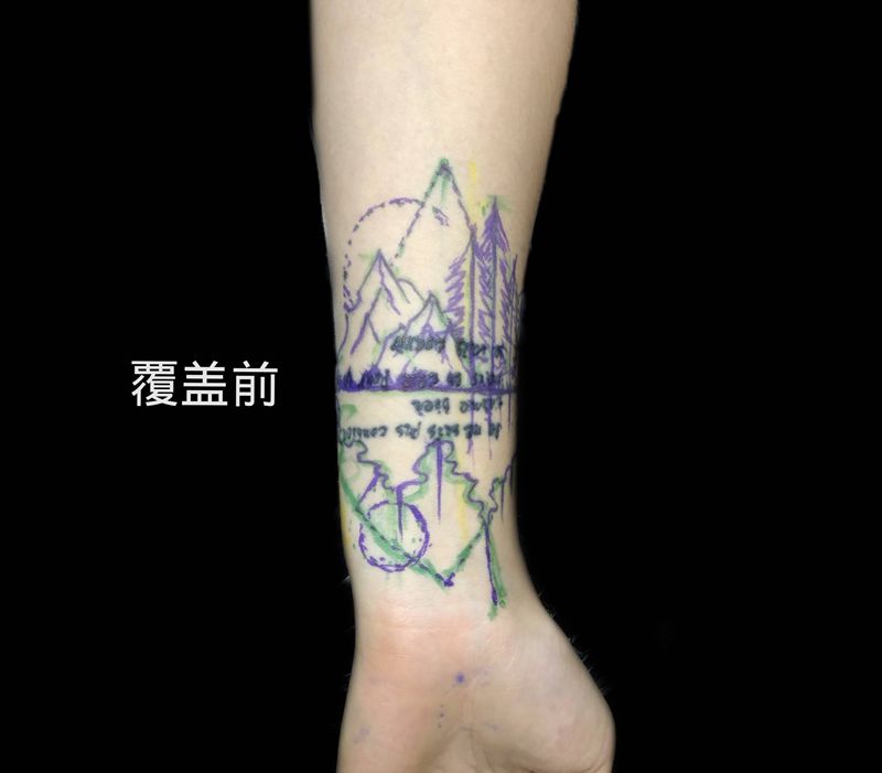覆盖旧文身纹身图片_手臂手部点刺纹身图案