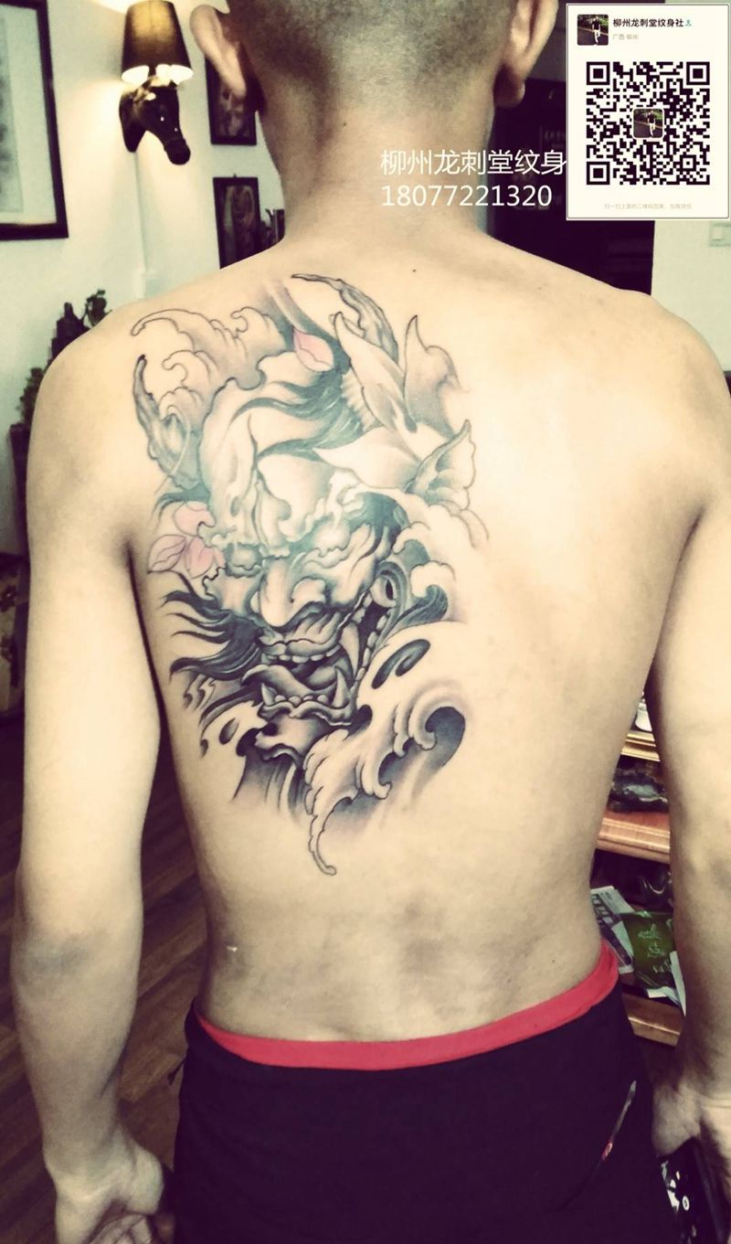 般若纹身图片_成品背部传统鬼神宗教纹身图案