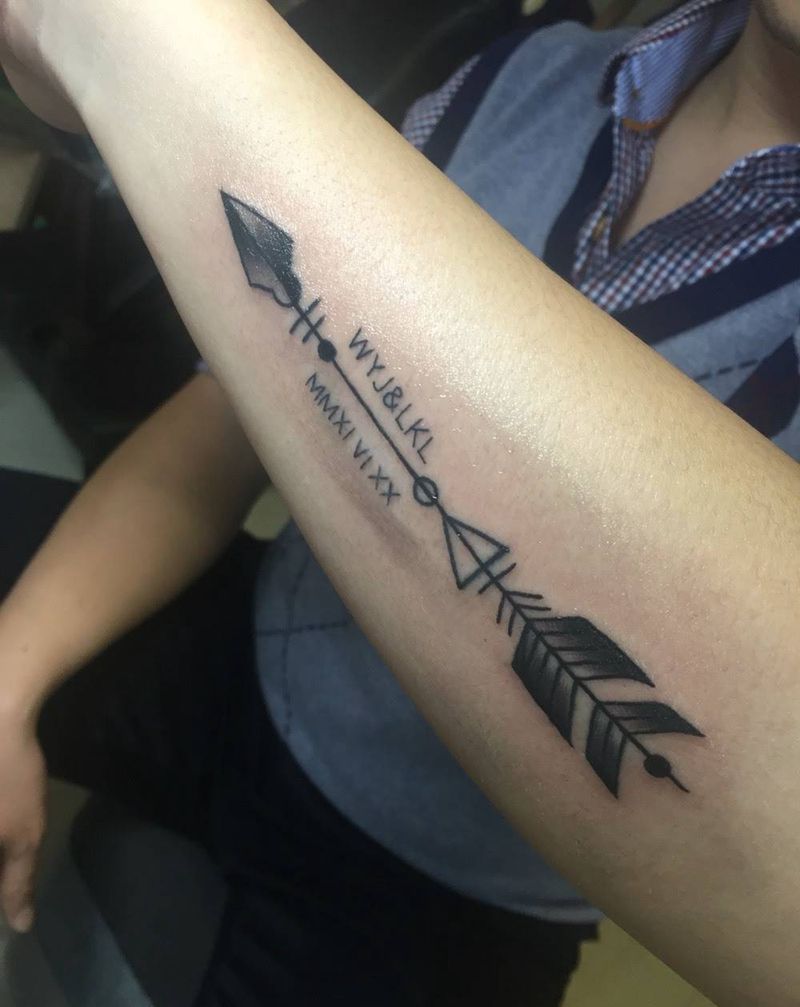 纪念爱情的箭纹身图片